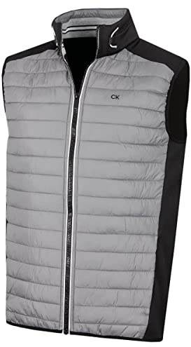 Calvin Klein Mens Hybrid Gilet - Silver/Black - L