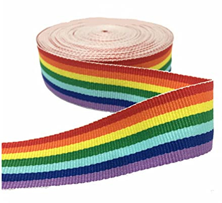Regenbogen Band, Doppelseitige Regenbogen Bänder für DIY Handwerk Nähen Geschenk Verpackung (10M X 50MM)