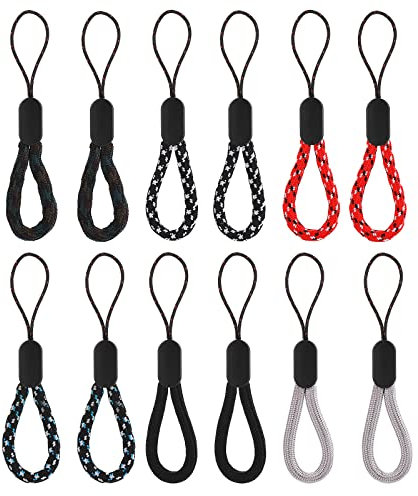 Cobee Finger Lanyard Small Handschlaufe, 12 Stück Verstellbare Finger Wrist Neck Lanyards Nylon Fingerschlaufe Tragbare Finger Lanyard Handschlaufe für Handy, Kamera, Schlüssel, USB Sticks (4,7 Zoll)