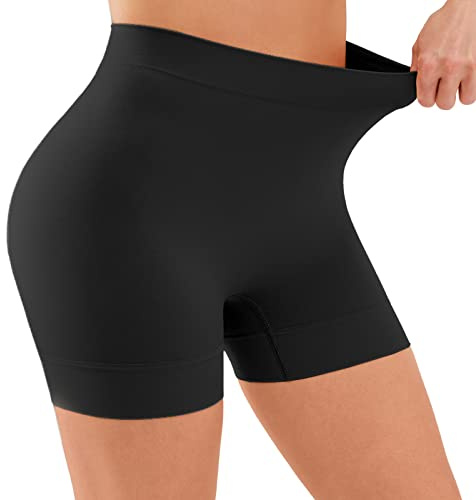 YADIFEN Shorty Anti Frottement Cuisse Femme Short Cycliste Confortable, Short sous Robe Invisible, Femme Slip Short de Yoga Longue Legging Cyclisme,1 Paquet Noir,L