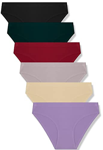 FINETOO 6er Pack Unterhosen Damen Seamless Slips Nahtlo Hipster Unsichtbare Unterhose Sexy Unterwäsche Bequem Dessous Frauen Panties Bikini Mehrpack XS-2XL