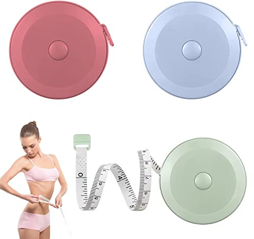 Weiches Doppelseitiges Maßband, 3 Stücke Teleskopisches Maßband, maßband körper Für Brust, Messen von Länge, Taille (200cm /79zoll)