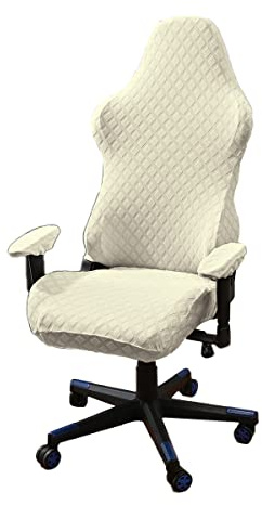 LIFEDX Gamingstuhl-Bezüge Gaming Stuhl bezug 4 Stück,Bürostuhl Drehstuhl Bezug mit Armlehnen/Stuhlrücken Bezug,Dehnbare Stuhl Bezüge für Computer-Spielstuhl, Racing-Stil,Bürostuhl-Ohne Stuhl-Beige