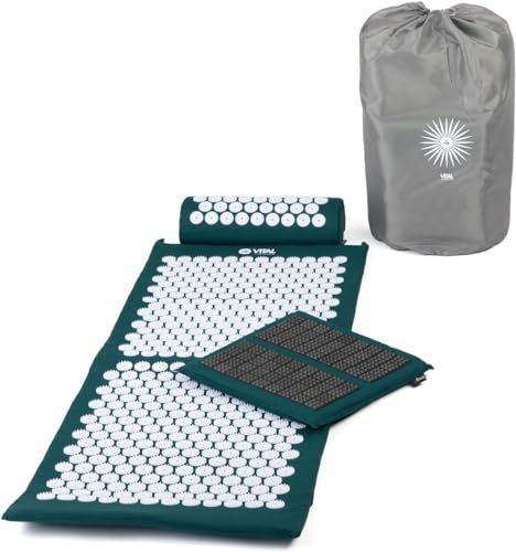 Bodhi Vital, tappetino per agopressione XL, set deluxe, tappetino massaggiante in set con cuscino, zerbino e borsa, auto-massaggio per la casa, tappetino per fakir contro collo e mal di schiena,