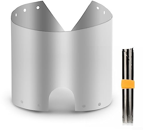 DAZZLEEX Pare-vent ultraléger en titane pour réchaud de camping – Plaque coupe-vent de qualité supérieure pour la cuisine en plein air – Léger et portable, 19 cm
