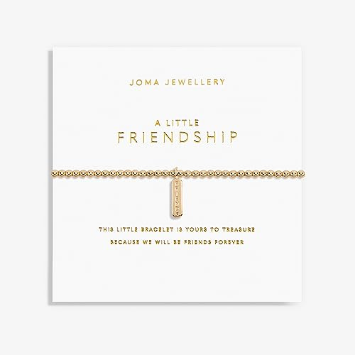 Joma Jewellery A Little Gold FRIENDSHIP Bracelet | 17.5cm Stretch Adjustable Wrist Stacking Bracelet