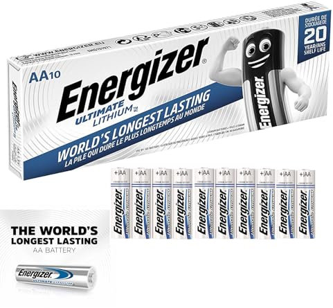 Lithium AA Batteries – Pack of 10 | 1.5V Long-Lasting Batteries for Blink Security Camera, Doorbell, Alarm System & High-Drain Devices | Leak-Resistant & Lightweight Power