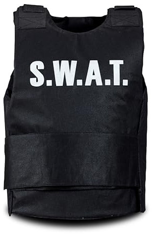 Bella Dox SWAT-Weste für Erwachsene, Polizist, gefälschte kugelsichere Weste, Kommando, FBI, Militärstil, Halloween, Kostüm, Mottoparty