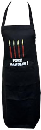 Classic Home Store Comedy Inspired Apron “Fork Handles” Kitchen Chef Pinny Adults BBQ Bib Black
