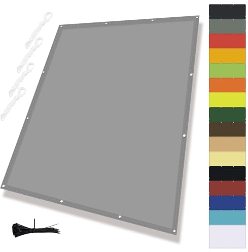 MENGH Sonnensegel Rechteckig,Balkonverkleidung mit Seil,Wasserdicht markisenstoff,Sonnenschutz Windschutz Balkon Terrasse 95% Uv-Schutfür Gartenanlagen, Camping und Freizeit Grau 1.5x2.6m