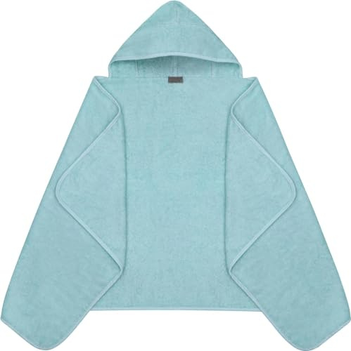 normani Baby Kapuzentuch Frottee Kapuzenhandtuch aus 100% Bio-Baumwolle - Badetuch für Kinder extra groß 140x70 cm Farbe Hellblau