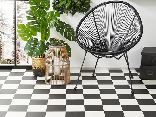 misento CV-Bodenbelag Smart, PVC Schachbrett Schwarz-Weiß, 200 x 800 cm | Pflegeleichter CV Bodenbelag, Vinylboden Meterware (ca. 2,8 mm) für Küche und Wohnräume, Fußbodenheizung