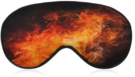 Schlafmaske mit brüllender Flamme. Lichtblockierende Schlafaugenmaske mit brüllender Flamme, Augenabdeckung mit verstellbarem Riemen, Augenschutz für den Schlaf