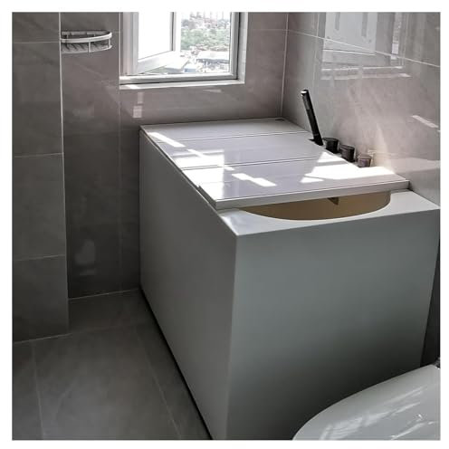 Suixtil Klappbare Badewannenabdeckung Badewannenablage Wasserdicht Staubdichtes Paneel, Badewannenpaneel Badewanne Isolierte Abdeckung Badewannenpaneel(70x165x1.2cm)