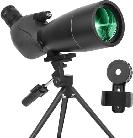 25-75X70 Spektive für Zielschießen - HD Spektiv mit Stativ Tragetasche & Smartphone Halterung - BAK4 HD Spektiv für Vogelbeobachtung Jagd Wildtierbeobachtung