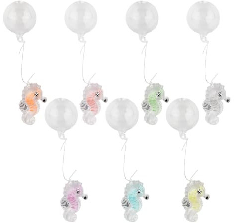 DELORIGIN 7 Couleurs Lumineuses Hippocampe Flottant Décorations D'Aquarium Bricolage Boule Flottante Acrylique Aquarium Décor Accessoires Méduse Aquarium Ornement pour Aquarium