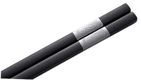 OKUMEYR 10paia Bacchette Riutilizzabili Acciaio Inossidabile Con Design Cinese Elegante Da Antiscivolo e Lavabili Lavastoviglie Per Ramen e Sushi