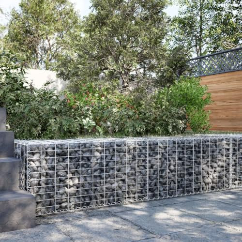 LAPOOH Cesto Gabbione con Copertura 200x50x50 cm Ferro Zincato,Cesto Gabbione con Copertura,Gabbione Fioriera Gabbione Pietra Cestino Recinto Giardino Gabbione-3295133