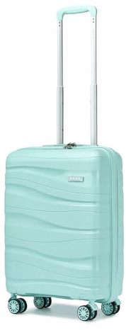 KONO Handgepäckkoffer 56cm Leicht Reisekoffer aus Polypropylen Hartschale Koffer mit 4 Rollen und TSA Schloss, 56x39x20.5cm (Minzgrün)