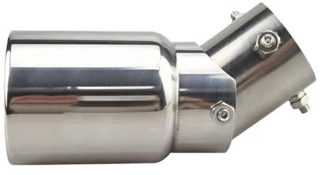 Edelstahl Auspuff Endrohr 38–54 mm Einlass, Verstellbarer Winkel, verstellbare Edelstahl-Auspuffspitze, Heckkehle Endrohr Auspuffblende(Silver In 38-54mm)