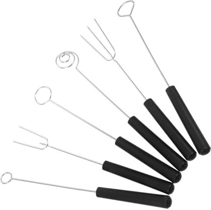 SOLUSTRE 6stücke Gabeln aus Edelstahl für Fondue Schokolade und Obst mit Verschiedenen Gabelformen für Backwaren und Dips