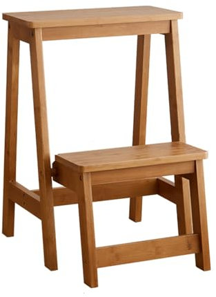 Sgabello Pieghevole a 2 gradini per Biblioteca, Cucina, Bagno, Sedia Portatile Robusta per Arrampicata Multifunzionale