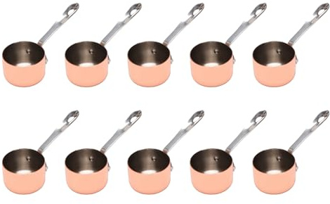 Reinscer 10X Gravy Boats Copper Plated Sauce Cup Milk Cup French Fries Sauce Cup Western Restaurant Special Copper Pot 3.8cm