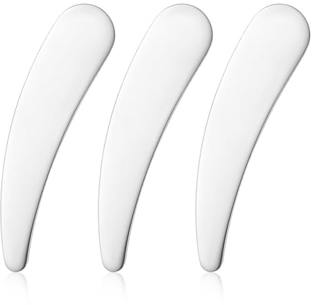 3 mini espátulas de maquillaje de metal, reutilizables para el cuidado de la piel, espátulas de crema cosmética para mezclar y muestrear cremas para el cuidado de la piel facial, crema de ojos