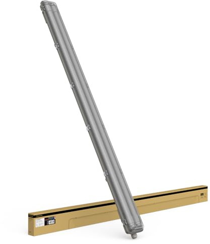 TRAXON LUXPOINT Pantalla Estanca Vacia Sellada para 2 Tubos LED T8 (Tubo *No incluido) 120cm, Libre de halogeno, IP65 Impermeable, para Parking, Almacen, Túnel (120cm | 2 tubo T8)