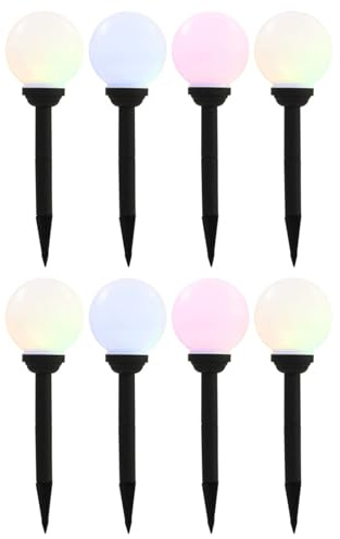 Snsowed Lampade Solari da Esterno 8 pz LED Sferiche 15 cm RGB,Illuminazione,Illuminazione da giardino-277125