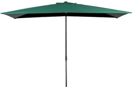 Demi-parasol réglable vert Ø 200 cm | Parasol d'extérieur | Fonction inclinable | Protection solaire pour balcon et terrasse | Design rectangulaire élégant