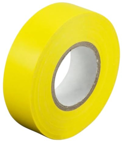 Cinta aislante eléctrica de PVC ignífugo de alta calidad, 19 mm x 20 m (1, amarillo)