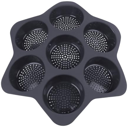 Molde para Pan de Hamburguesa, Molde para Hornear Pan de Hamburguesa, 7 Cavidades, Apto para Lavavajillas (GREY)