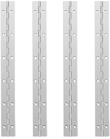 4 Pcs 12 inch Stainless Steel Piano Hinges, 300mm Heavy Duty Continuous with Holes for Cabinet Doors, Large Windows, Boats with Screws