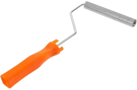 DOITOOL Rodillo de Aluminio con Púas para Eliminar Burbujas Herramienta Antiespumante Resistente y Duradera para Suelos de Cemento con Mango Ergonómico para Uso Color Aleatorio