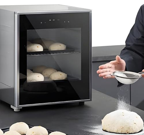 LMzythrop Gärboxen Brot,Temperatur 20°C–50°C,Feuchtigkeit 60%–90%,Platzsparend,Zum Gehenlassen von Teig,Brot,Joghurt,Natto,Sauerteig,40L Gärboxen Pizzateig mit 2 Einschüben,1 Wanne