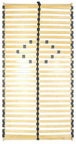 Lomadox Lattenrost 75x200 cm Federholzrahmen mit 28 leisten, Mittelgurt & Verstellbarer Komfortzone, für alle Matratzen geeignet