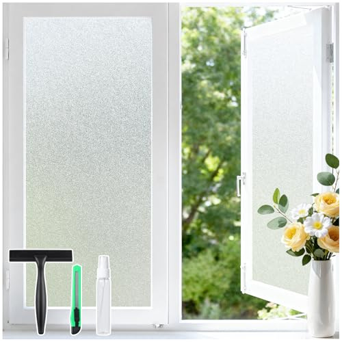Haton Window Privacy Film Frosted Glass Film for Door Bathroom Shower, Peel & Stick, Day & Night, Papel para Ventanas Privacidad, Covering Sticker Removable Decorative Translucent Pure 23.6 x 78.7