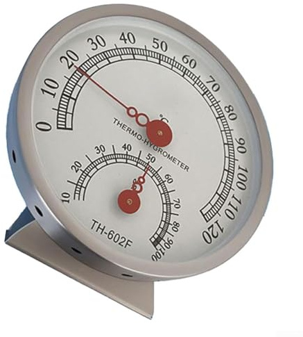 Thermomètre de sauna en acier inoxydable, jauge résistante aux hautes températures pour salle de sauna à fixation murale (1)
