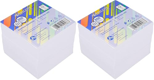 Westcott Bloc de notas blanco, 800 hojas, paquete de recambio | Hojas blancas de 9 x 9 cm | Paquete de recambio para caja dispensadora | Papel con certificación FSC, 80 g/m² | E-1733199 00