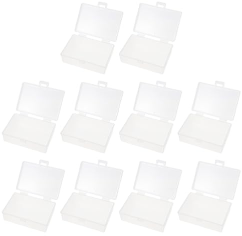 AMUSLESUR Scatola Batteria Multifunzione 10 Pezzi in ABS Resistente Coperchio, Custodia Trasparente per Biglietti da Visita per Organizzazione Domestica