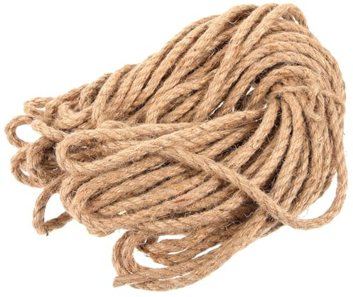 Toddmomy Cuerda de Yute Agrícola Gruesa 6 Mm, Resistente Corrosión, Rollo de 20 M para Manualidades, Jardinería y Embalaje, Soga Amarilla Durable para Uso Exterior y Agrícola