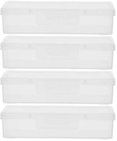 LALAFINA Contenitore per Cotton Fioc da Viaggio 4 Pezzi Coperchio Dispenser Trasparente Organizer per Bagno e Viaggi in Mini Formato