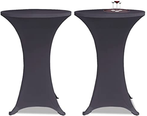 LoogCape Stretchhusse für Stehtische 2er Set 80 cm Anthrazit elastischer Bezug Schutz Überzug für Party Hochzeit Event Esszimmer Wohnzimmer