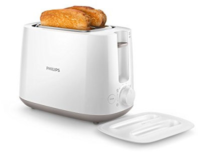 Philips Daily Collection Toaster 2 Scheiben, weiß, Kunststoff, drehbar, China, 2 Stück