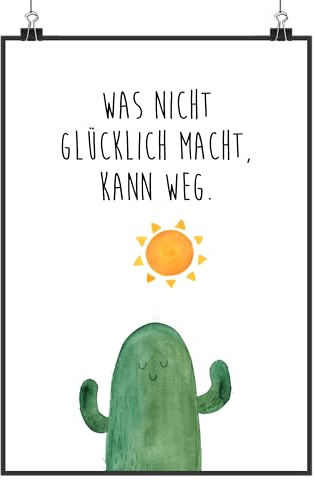 Mr. & Mrs. Panda Bild Kaktus Sonne DIN A3 - Geschenk, wandkunst, Trennung, Glück, Plakat, Geschenkidee, Freundin, drucke, Kakteen, wanddeko, Wandbild