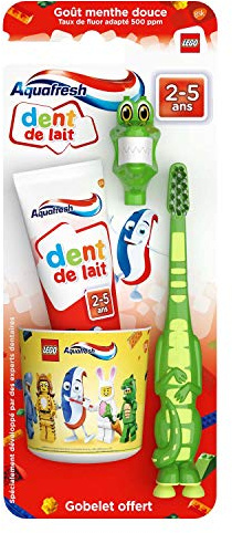 Aquafresh Kit Denti Da Latte, Per Bambini Di Età 3-5 Anni, Per La Protezione Dei Denti Da Latte, Gusto Dolce Menta Modello Casuale