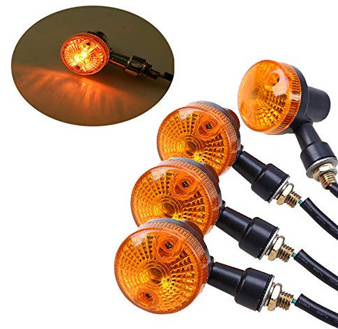 SFONIA 4pcs Motorrad Blinker Licht 12V Blinkerleuchten Motorrad Blinker Licht Wasserdicht Universal GN125 Scooter Quad Cruiser Off Road