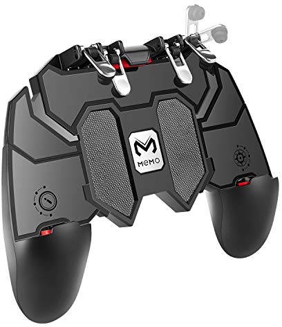 DELAM Mobile Game Controller with L1R1 L2R2 Triggers, PUBG Mobile Controller 6 Fingers Operation, Joystick Remote Grip Shooting Aim Keys for 4.7-6.5 iPhone Android iOS Cellphone Gamepad Accessories
