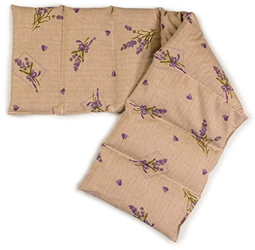 GIRAFFENLAND Linfrökudde 75 x 20 cm stor 8-kammare – lantlig stil romantik – värmekudde, kornkudde